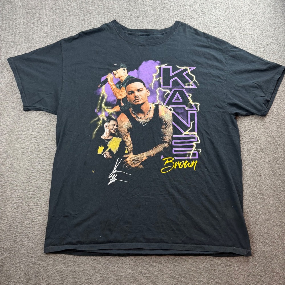 Kane Brown T Shirt Men's XL Black Graphic Concert Tour Merch Short Sleeve Cotton